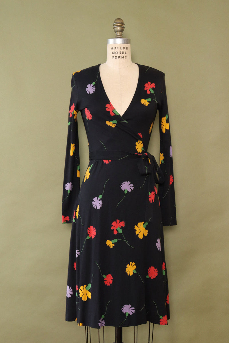 Eva Floating Floral Wrap Dress S/M