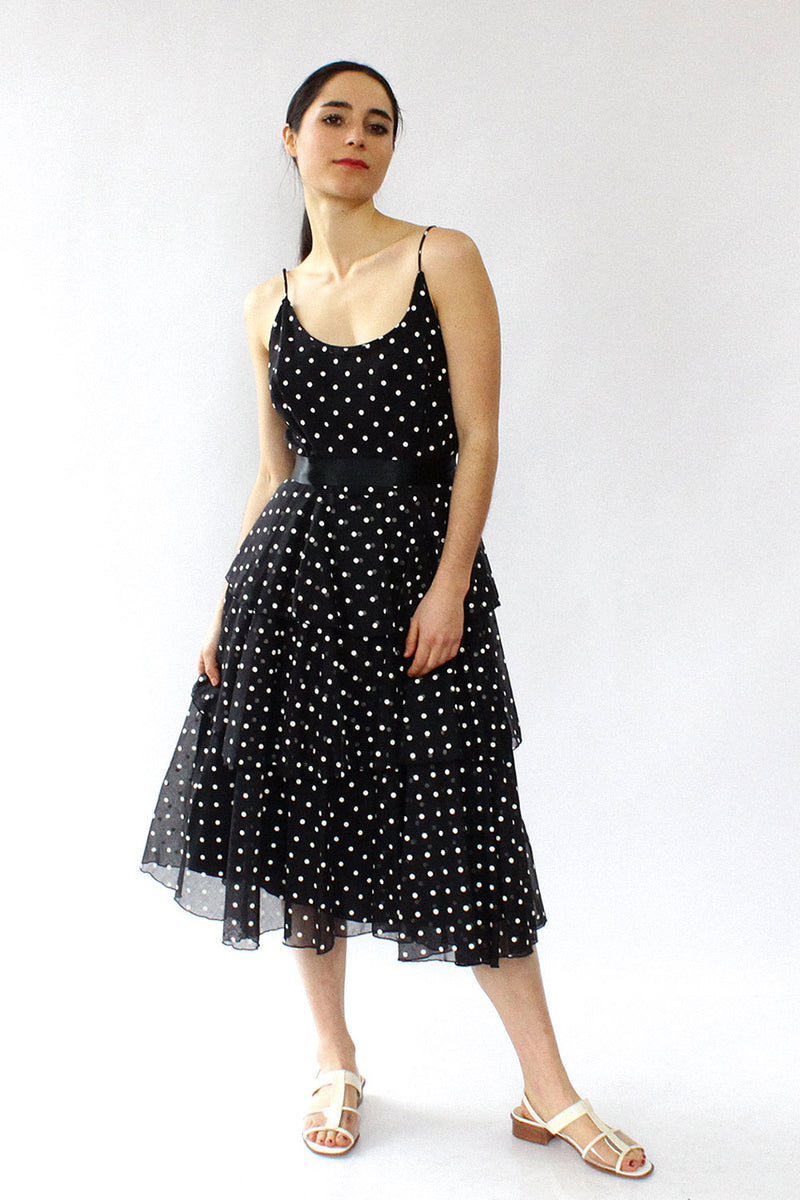 Polka Dot Tiered Dress S