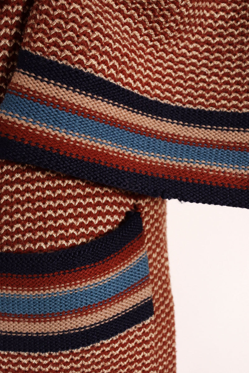 Striped Knit Long Cardigan XS