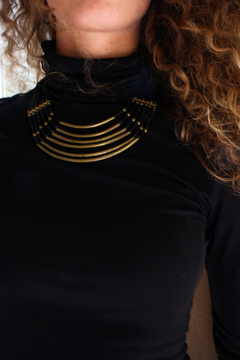 Brass River Bib Necklace