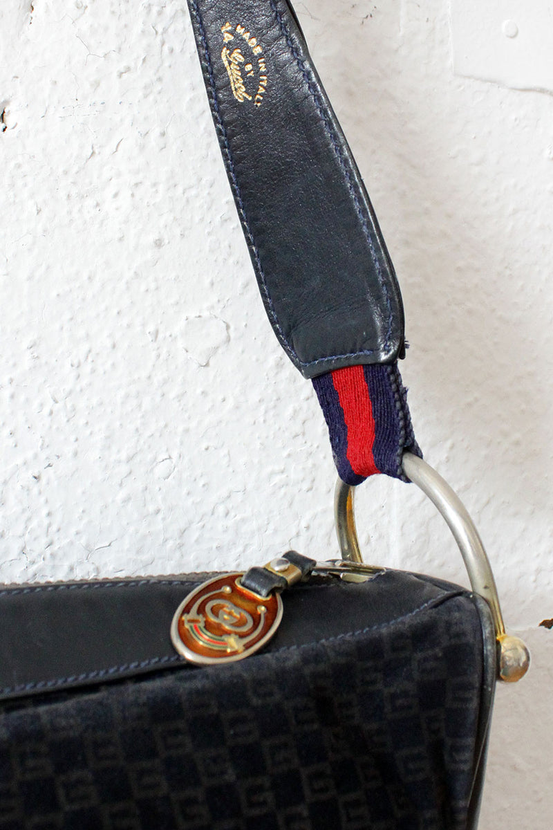 Gucci Vintage Gucci Accessory Collection Navy GG Supreme Coated