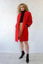 Red Wool Commander Coat S/M