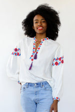 Embroidered Peasant Blouse
