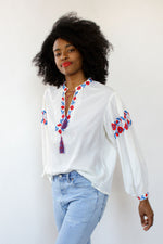 Embroidered Peasant Blouse