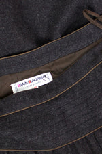 Saint Laurent 1970s Full Wool Skirt with Pockets S