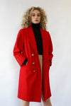 Red Wool Commander Coat S/M