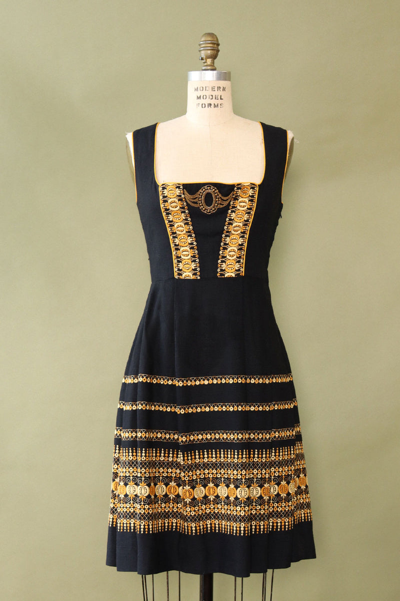 Embroidered Bumblebee Dirndl Dress M OMNIA Embroidered Bumblebee Dirndl Dress M OMNIA