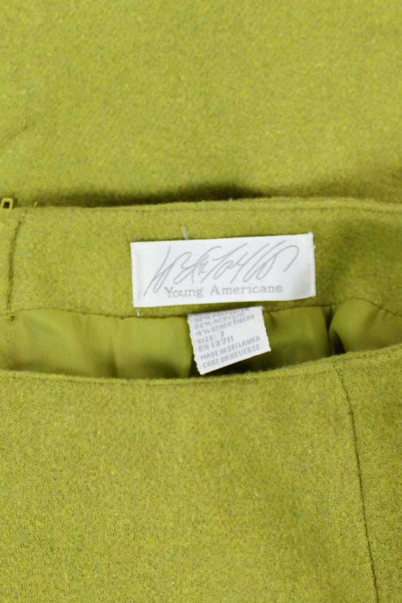 Chartreuse Woollen Skirt M