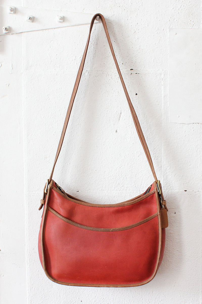 Red Trimmed Coach Bag