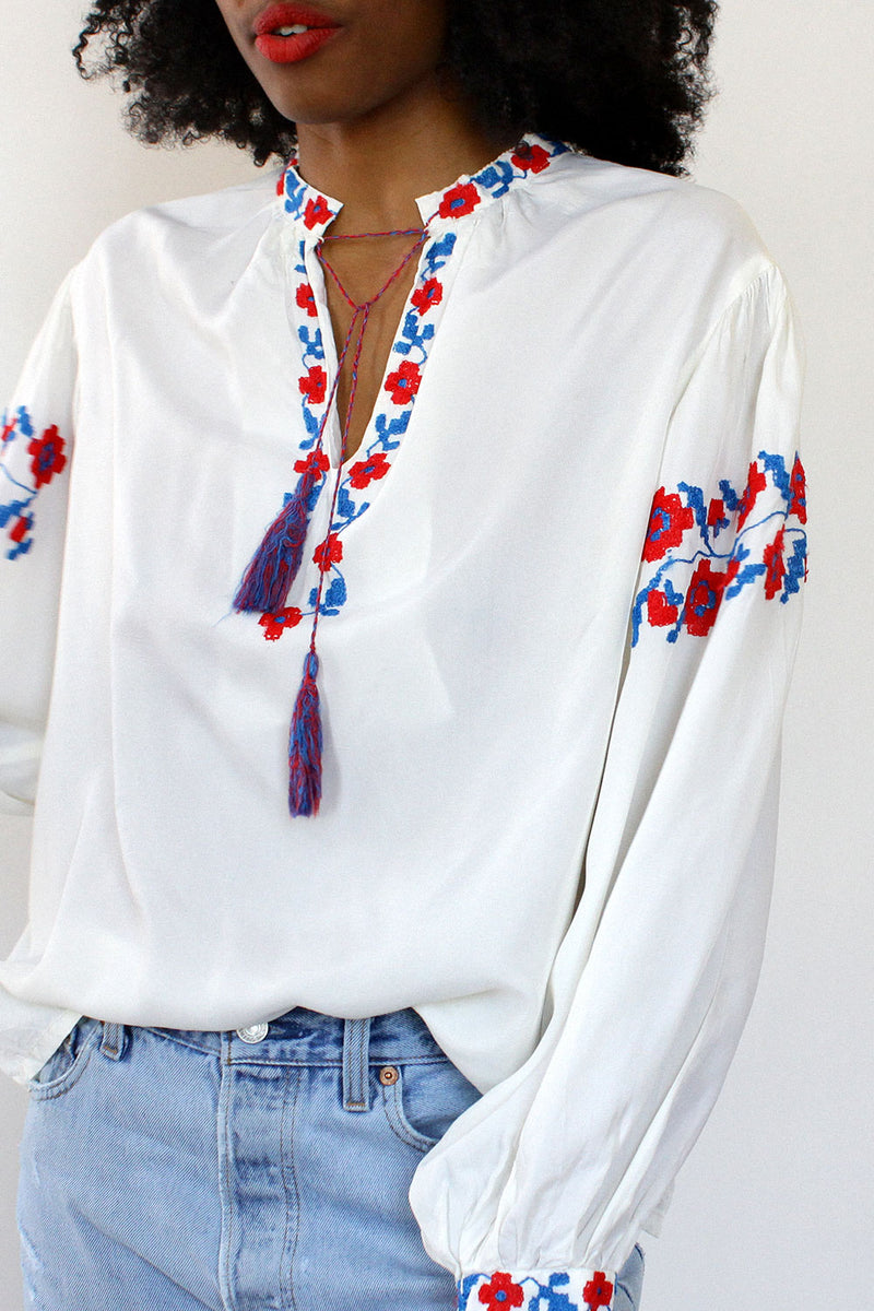 Embroidered Peasant Blouse