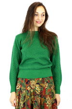 green polka dot sweater S/M
