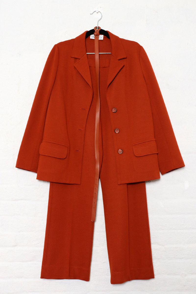Rust Knit Pant Suit M