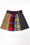 Mixed Plaid Mini Skirt S