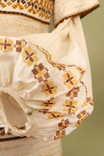 Simon Ellis Embroidered Peasant Sleeve Dress XS