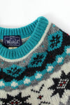 Woolrich Turquoise Fair Isle Sweater M