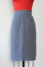 Ticking Stripe Cotton Skirt S