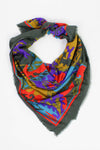 Abstract Olive & Crimson Scarf {XL}
