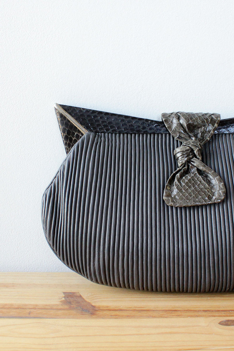 Abstract Leather Clutch