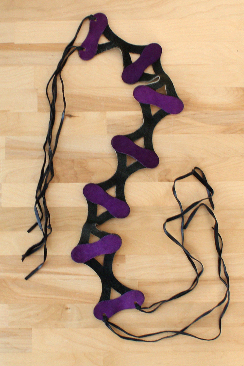 Harlequin Suede Tie Belt