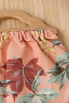 Mauve Floral Wood Handbag