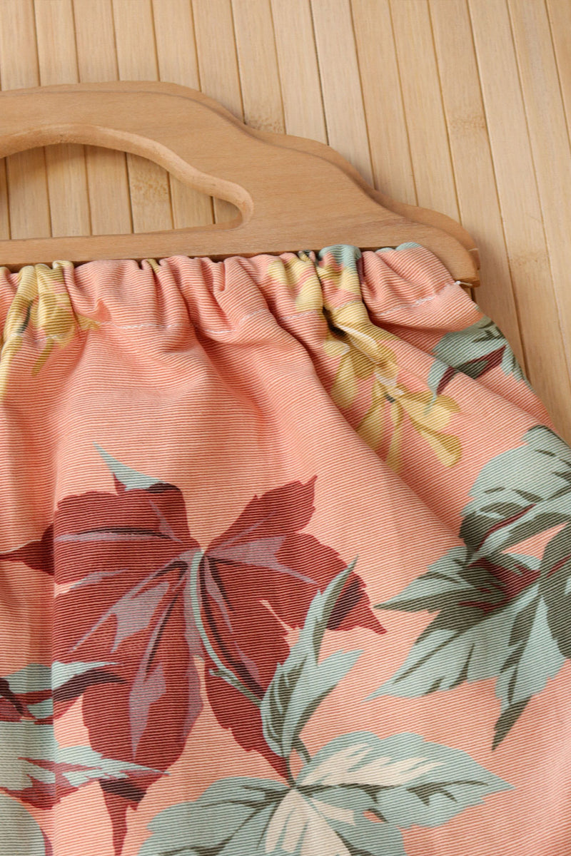 Mauve Floral Wood Handbag
