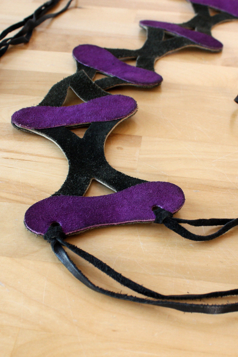 Harlequin Suede Tie Belt