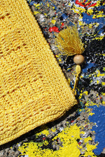 Sunshine Raffia Zip Pouch