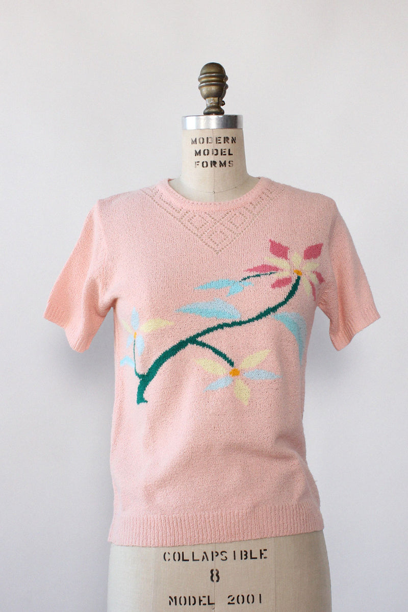 Candy Pink Floral Knit S/M