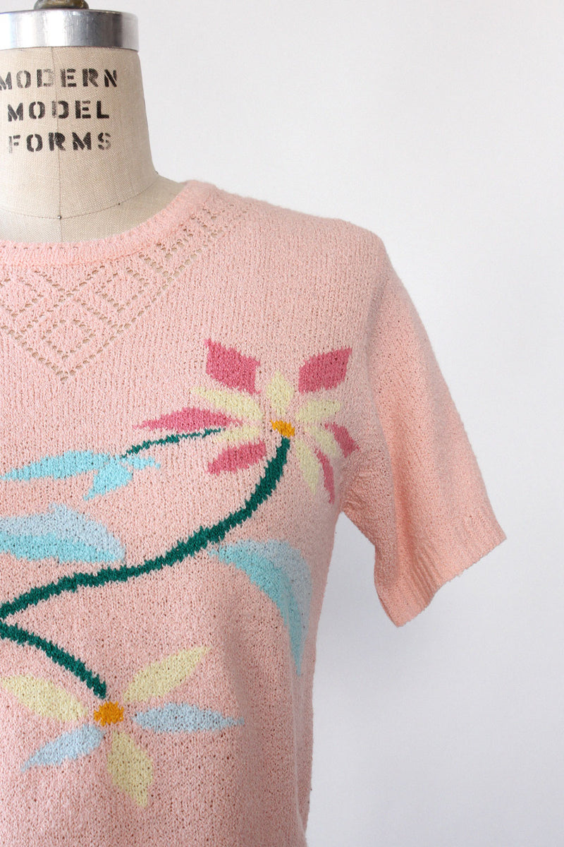 Candy Pink Floral Knit S/M
