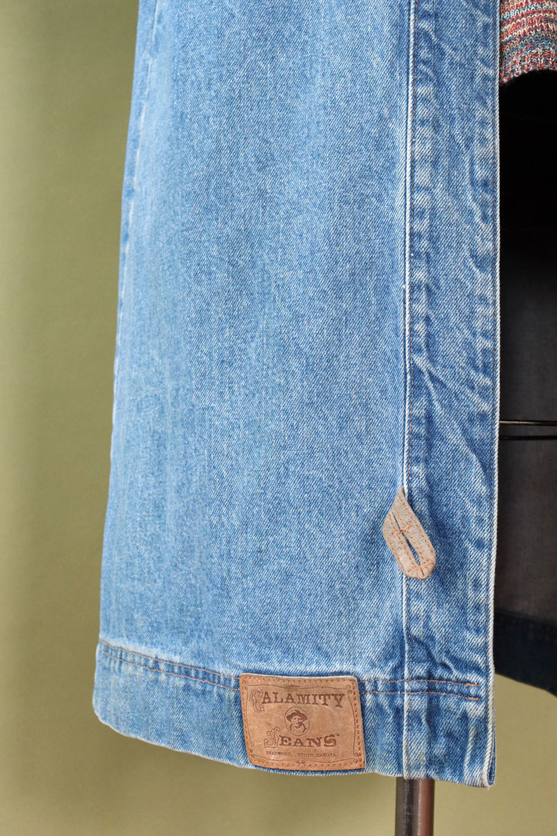 Suede Trim Denim Duster M/L