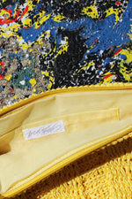 Sunshine Raffia Zip Pouch