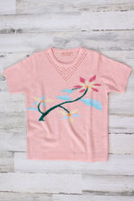 Candy Pink Floral Knit S/M
