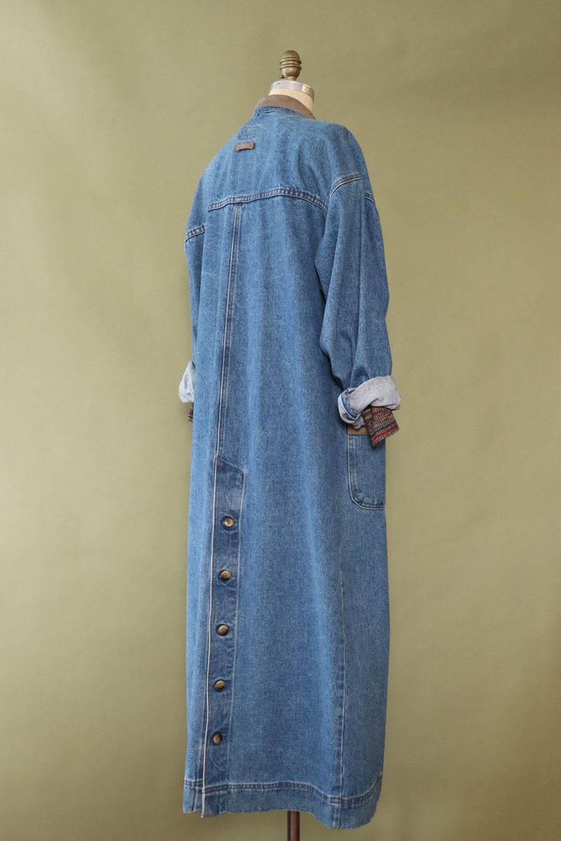 Suede Trim Denim Duster M/L
