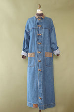 Suede Trim Denim Duster M/L