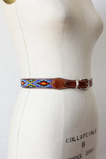 Beaded Leather Belt