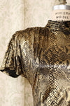 Gilded Snakeskin Print Power Dress M/L