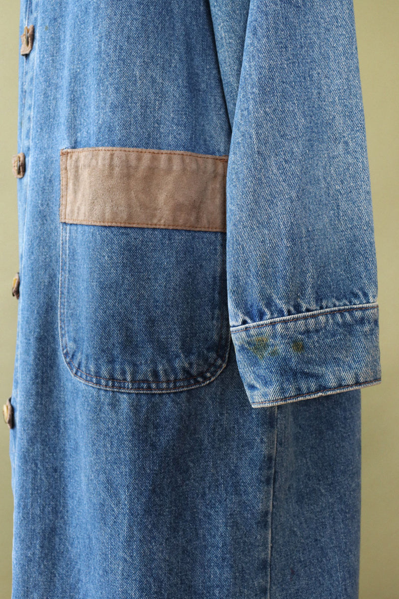 Suede Trim Denim Duster M/L