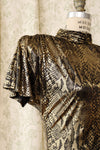 Gilded Snakeskin Print Power Dress M/L