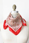 Red Floral Silk Scarf