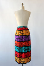 Graphic Jewel Midi Skirt M