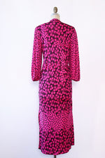 Diane Freis Magenta Silk Abstract Dress S-L