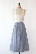 Aegean Stripe Pleat Skirt L