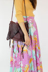 Braided Fringed & Beaded Leather Bag