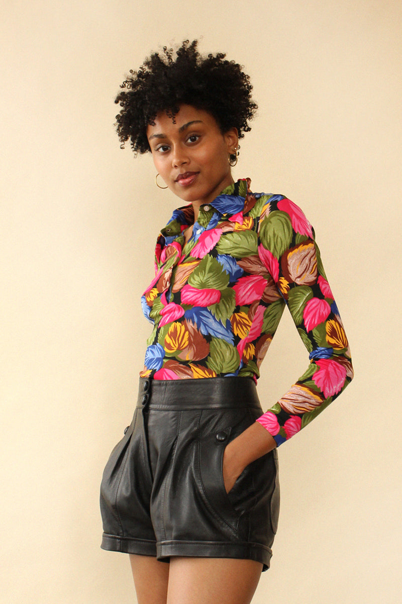 Leafy Collared Bodysuit S/M