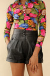 Raven Leather Shorts M