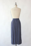Navy Pinstripe Button Skirt XS
