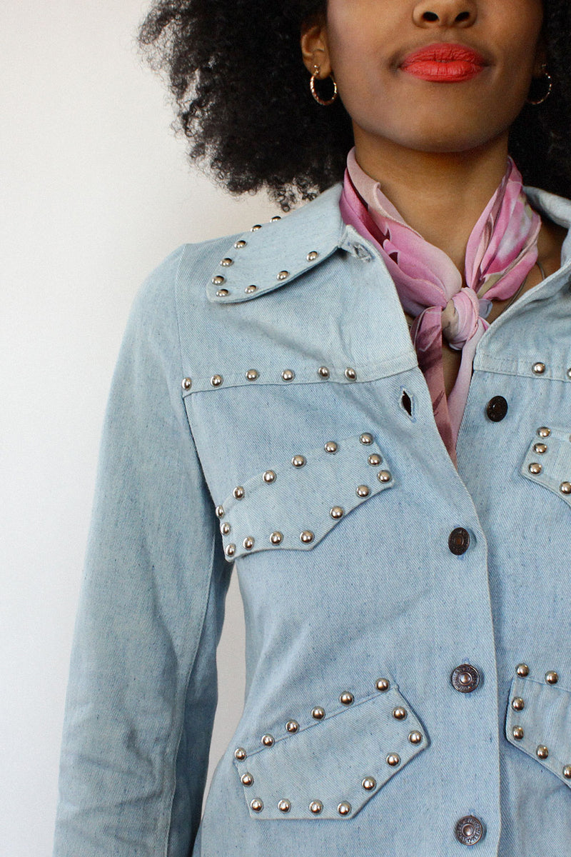 Denim Studded Pantsuit S/M