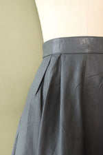 Pewter Leather Flare Skirt M