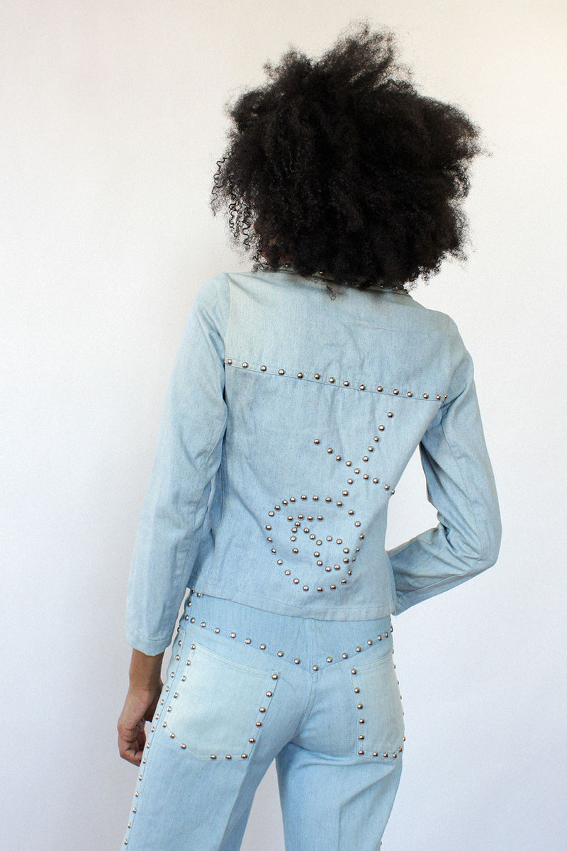 Denim Studded Pantsuit S/M