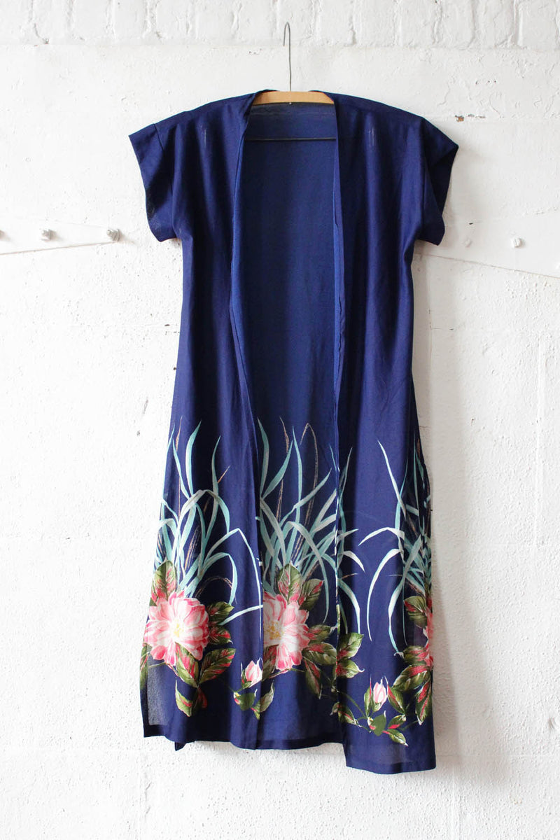 70s Navy Brush Kimono
